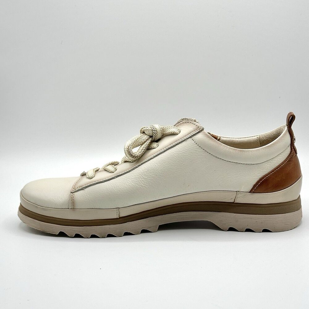 Pikolinos Vigo Zip Up Lace Up Leather Oxford Sneakers in Nata Size 42 EU / US 11 - Picture 7 of 14